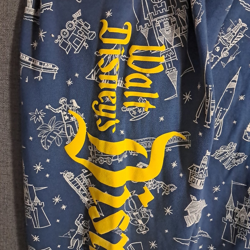 Disney 100 Era Sweatpants Trousers Men's 3XL Spellout All Over Print Puff Blue - Picture 9 of 13